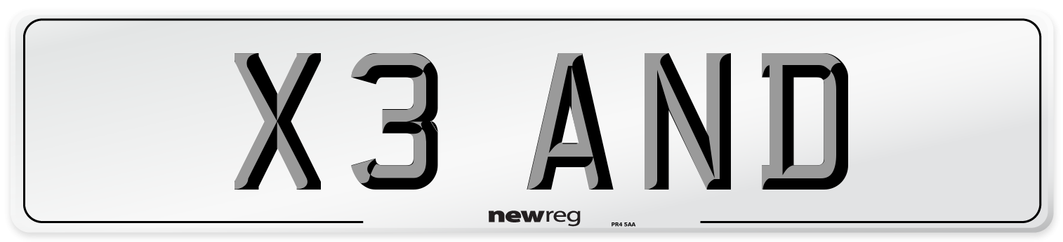 X3 AND Number Plate from New Reg